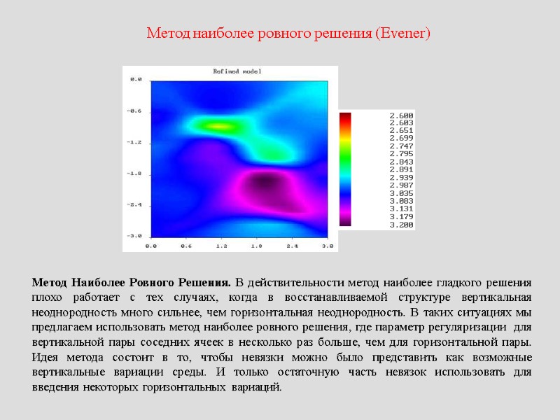 Метод наиболее ровного решения (Evener) Метод Наиболее Ровного Решения. В действительности метод наиболее гладкого